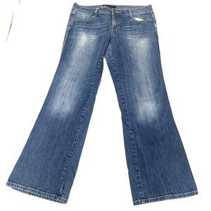 Calvin Klein Jeans Womens Size 14Blue Straight Leg Distressed Light Wash